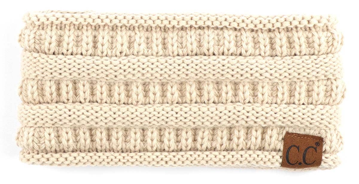 C.C Lined Pony Fashion Headband for Women Beige