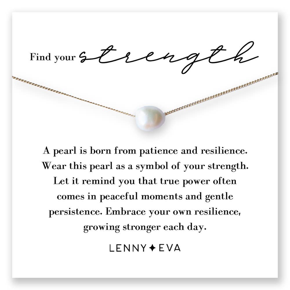 Intentions Symbol Necklace-Pearl, Inspirational Jewelry Gift