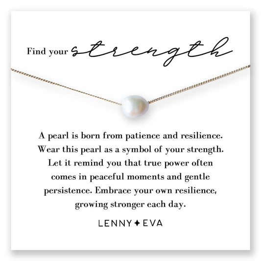 Intentions Symbol Necklace-Pearl, Inspirational Jewelry Gift