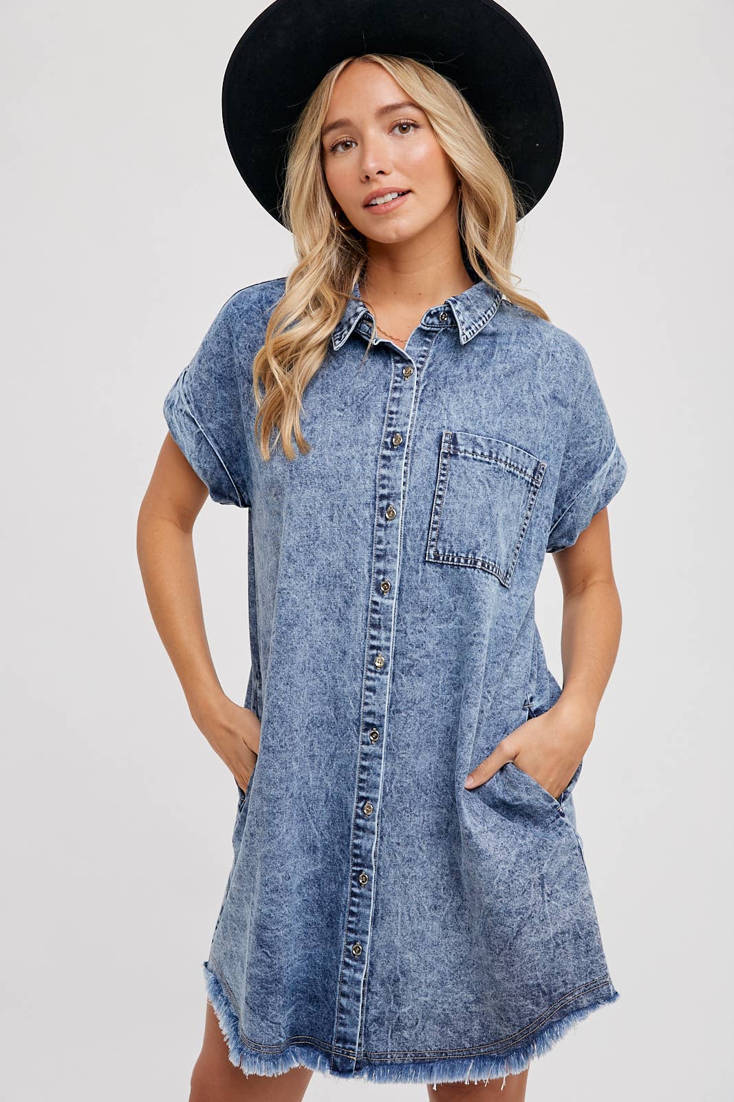 Frayed Denim Dress