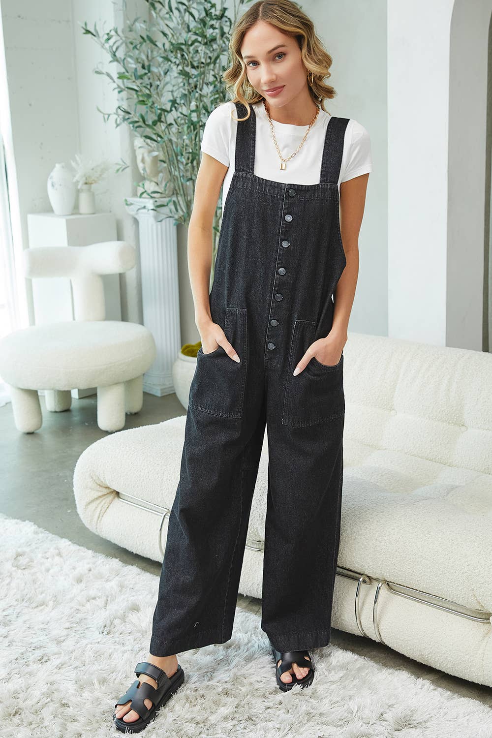 Denim Overall Jumpsuit