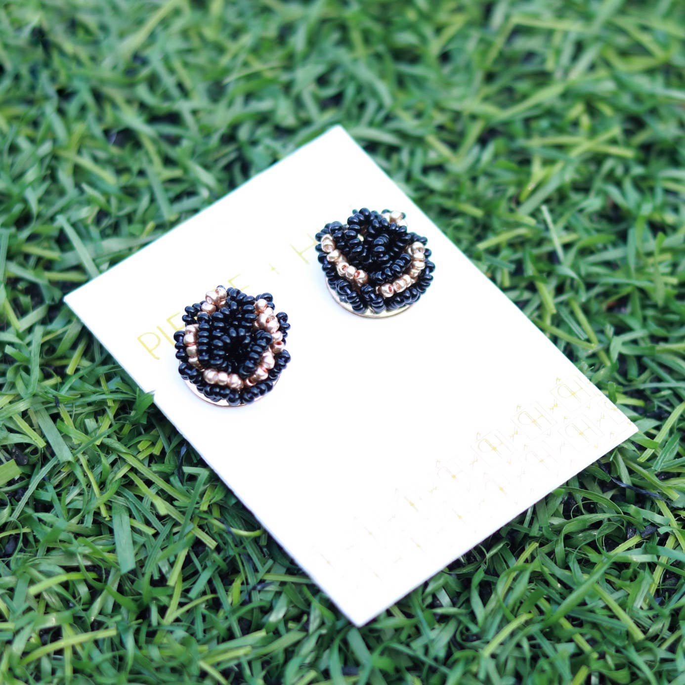 Custom Beaded Pom Earrings| Game Day Earrings| Back to School: Red + White