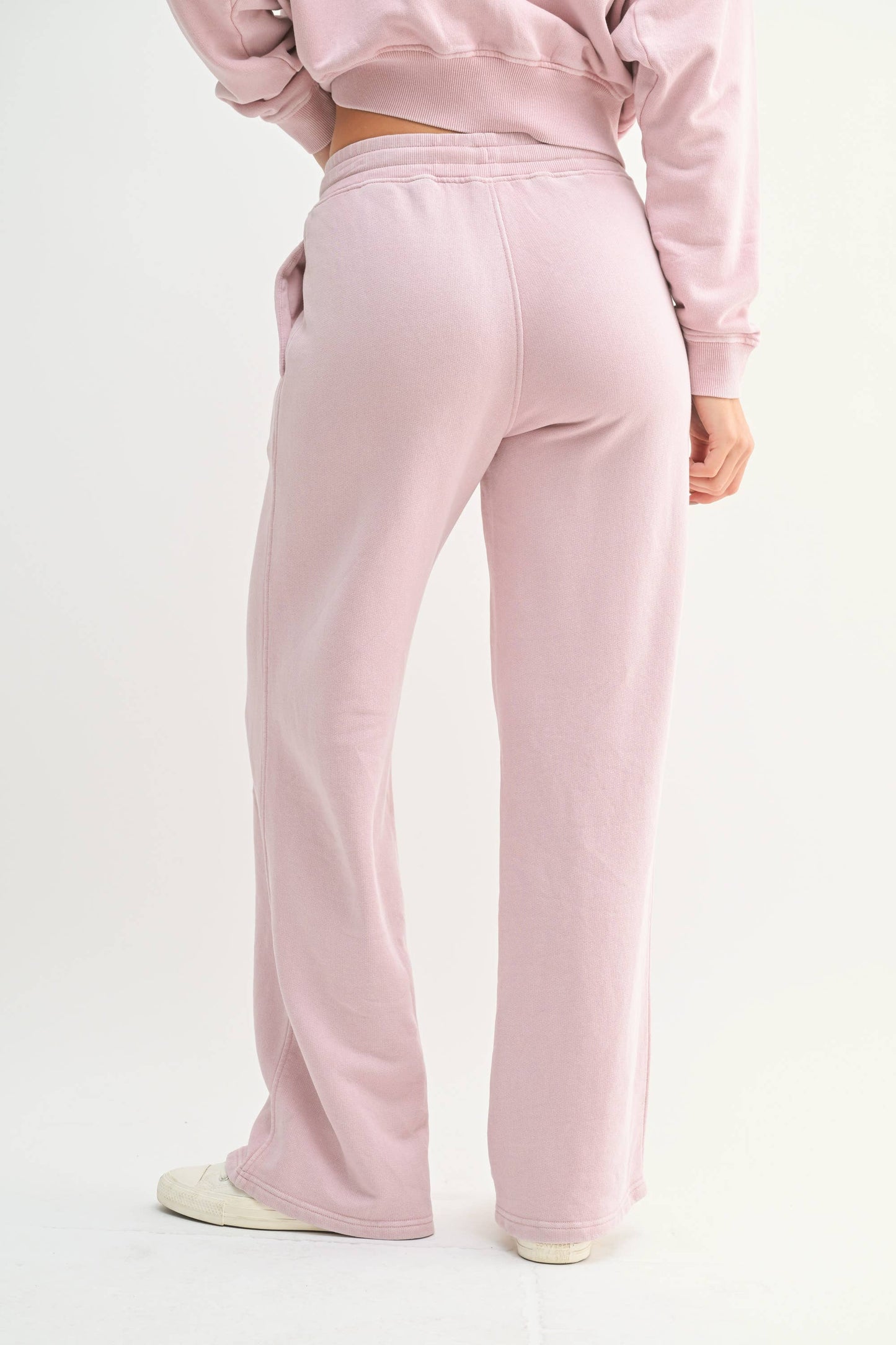 Mineral Wash Luxe Wide-Leg Sweatpants