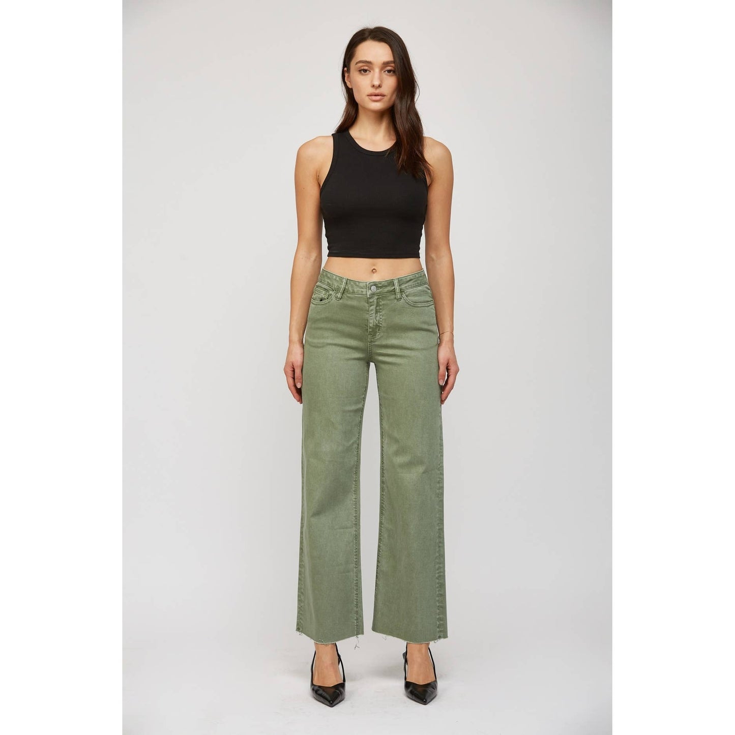 High Rise Wide Leg Crop Jean