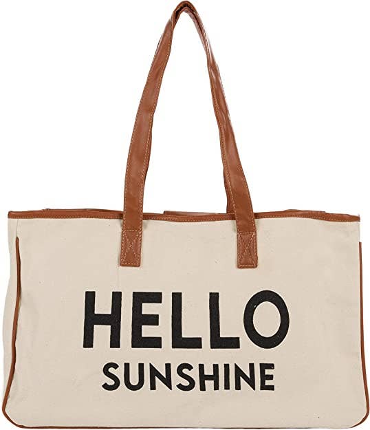 Large Cotton Tote Bag - Hello Sunshine