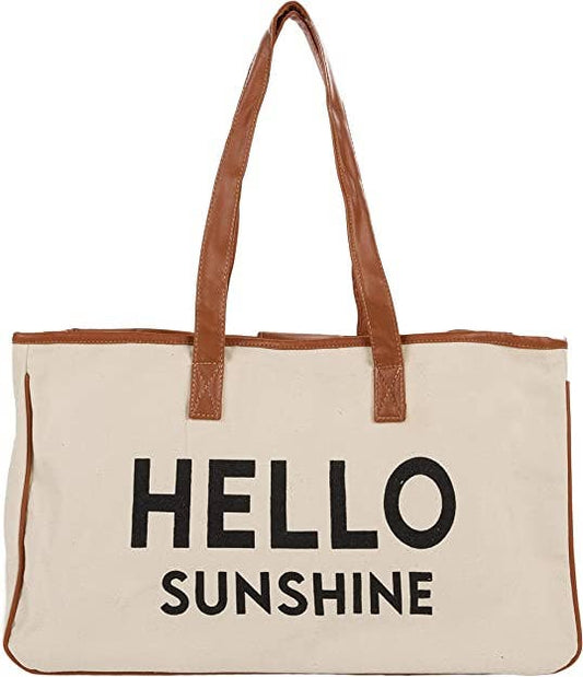 Large Cotton Tote Bag - Hello Sunshine