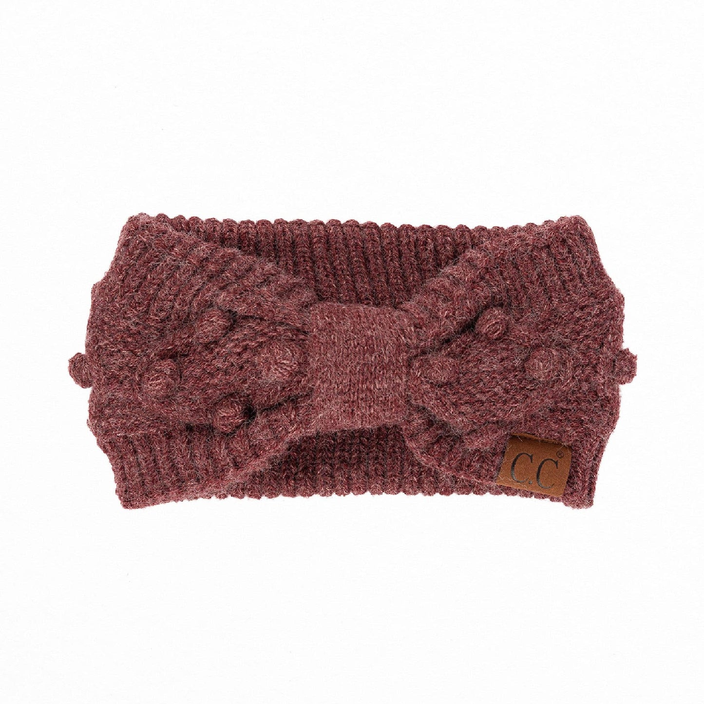 CC Crafted Pom Detail Head Wrap Wine