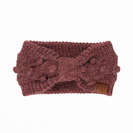 CC Crafted Pom Detail Head Wrap Wine