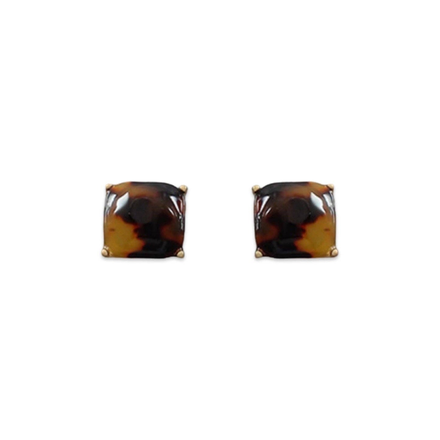 Dark Tortoiseshell Stud Earring | Statement Stud