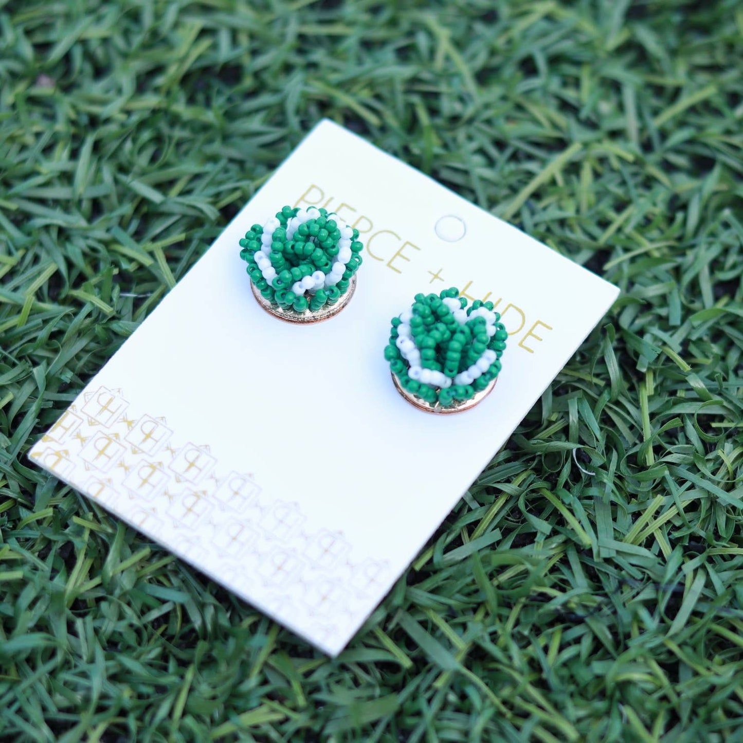 Custom Beaded Pom Earrings| Game Day Earrings| Back to School: Red + Black