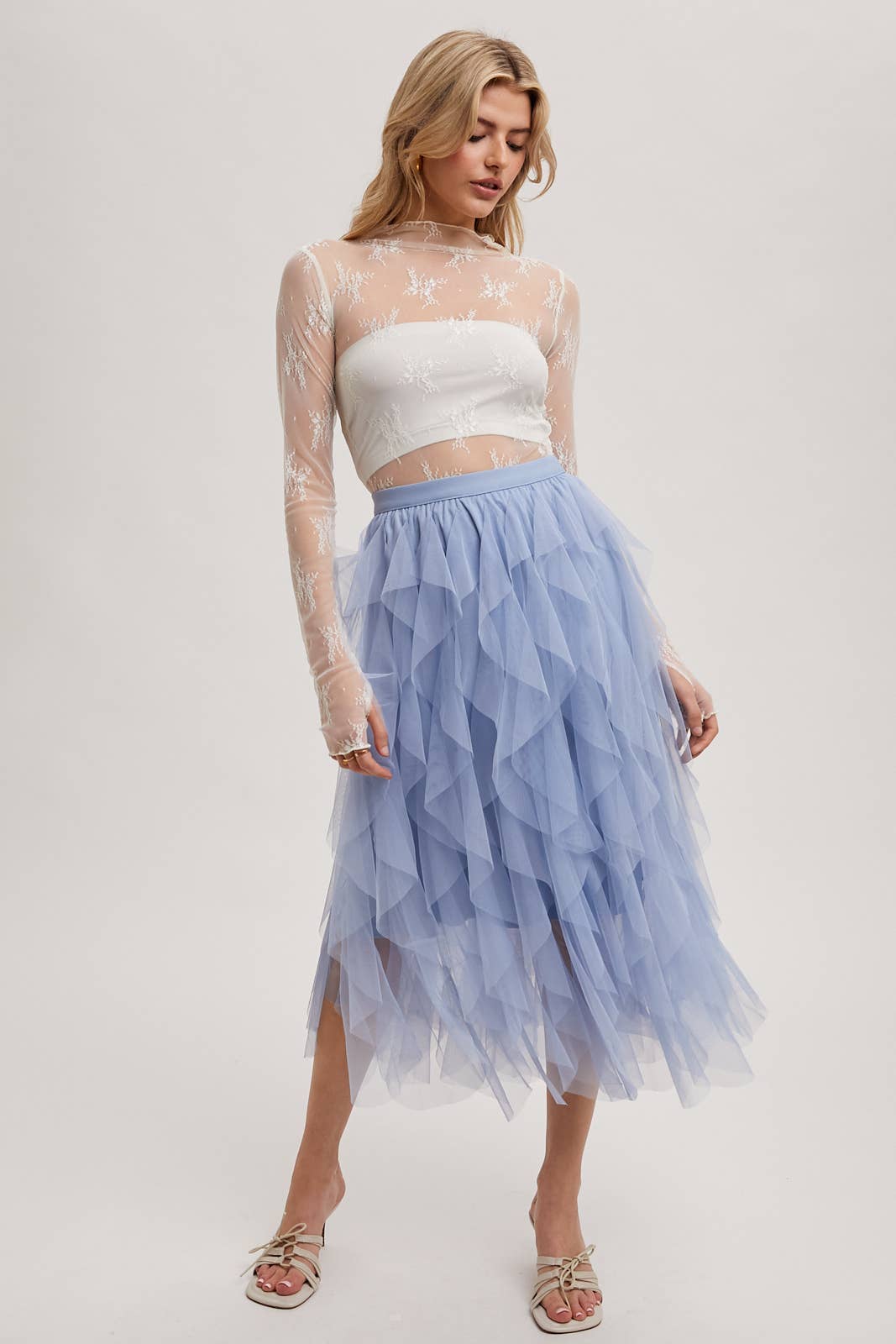 Floral Embroidered Lace Layering Top
