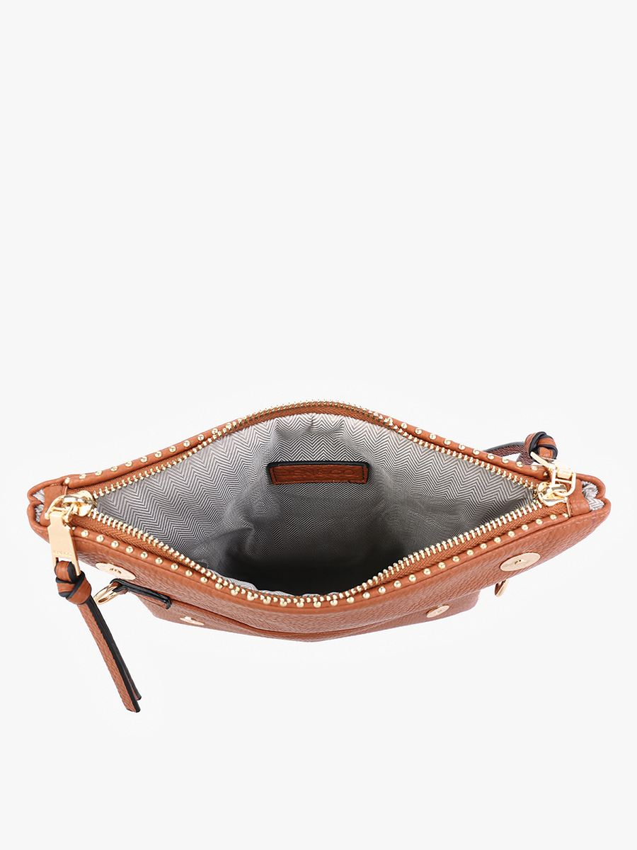 Julie Studded Crossbody w/ Strap: Brown-FSB