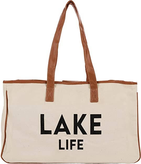 Large Cotton Tote Bag - Lake Life