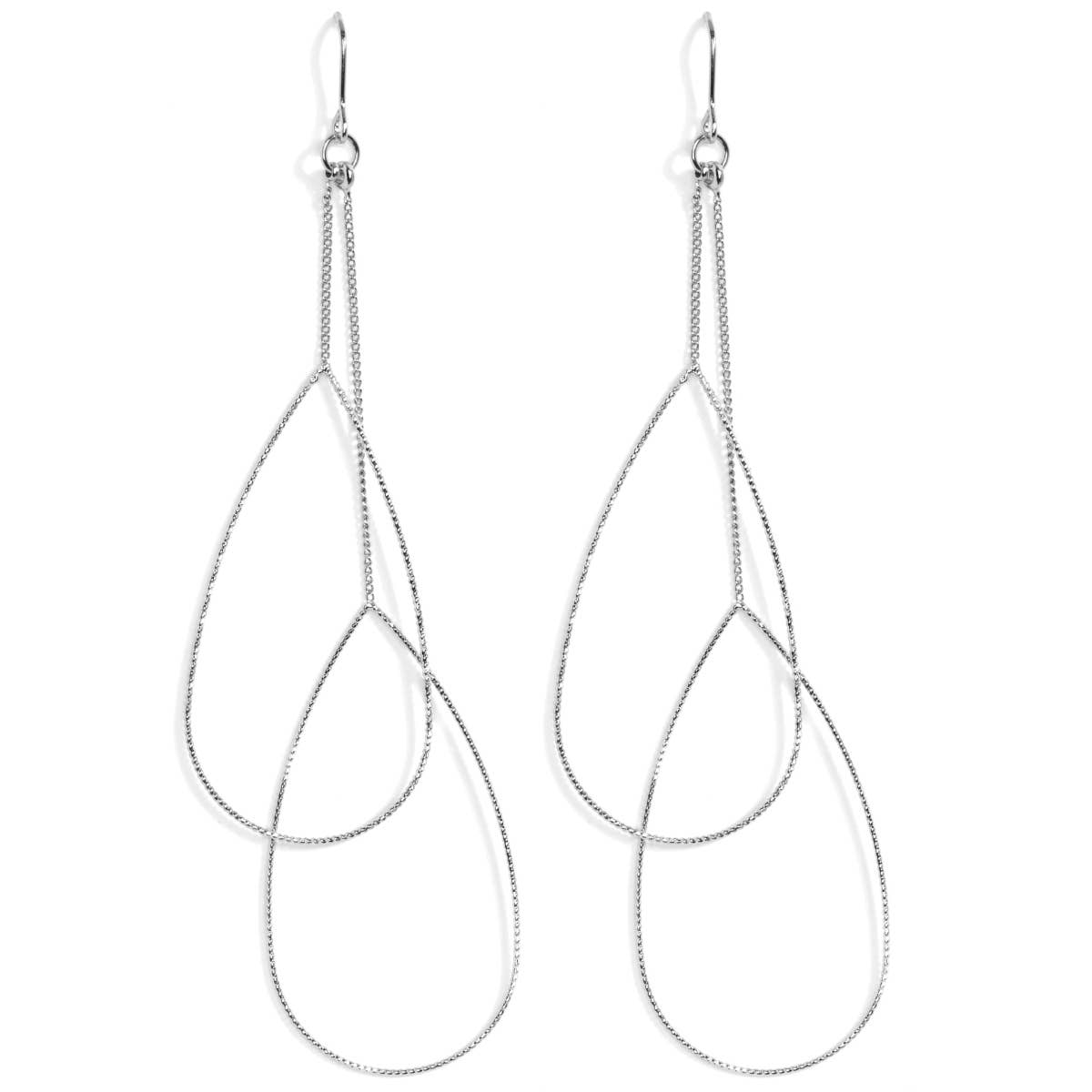 Ultra Delicate Long Teardrop Earrings: Gold