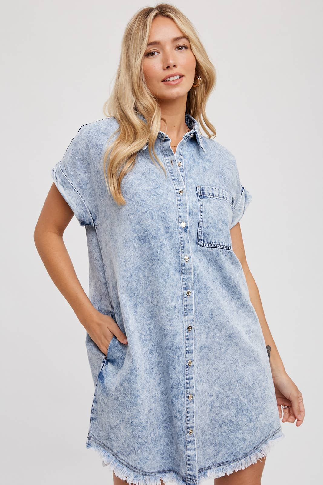 Frayed Denim Dress