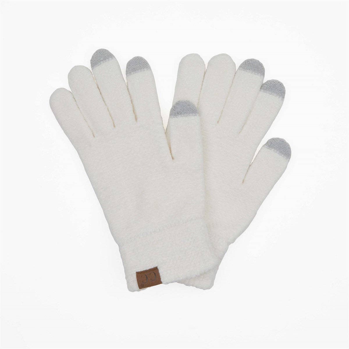 CC Chenille Touchscreen Glove :Light Melange Grey