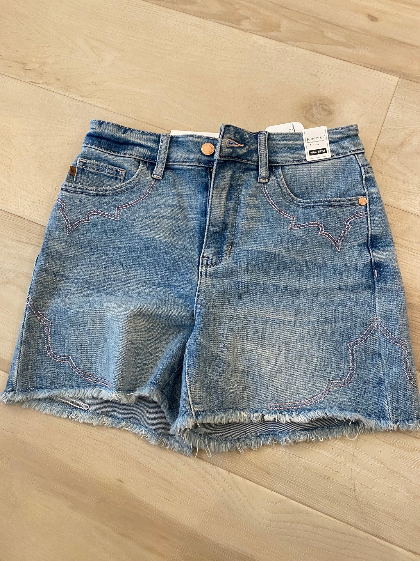Judy Blue Western Embroidery Detail Cut Off Shorts