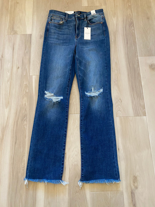 Judy Blue Distressed High Waist Frayed Denim