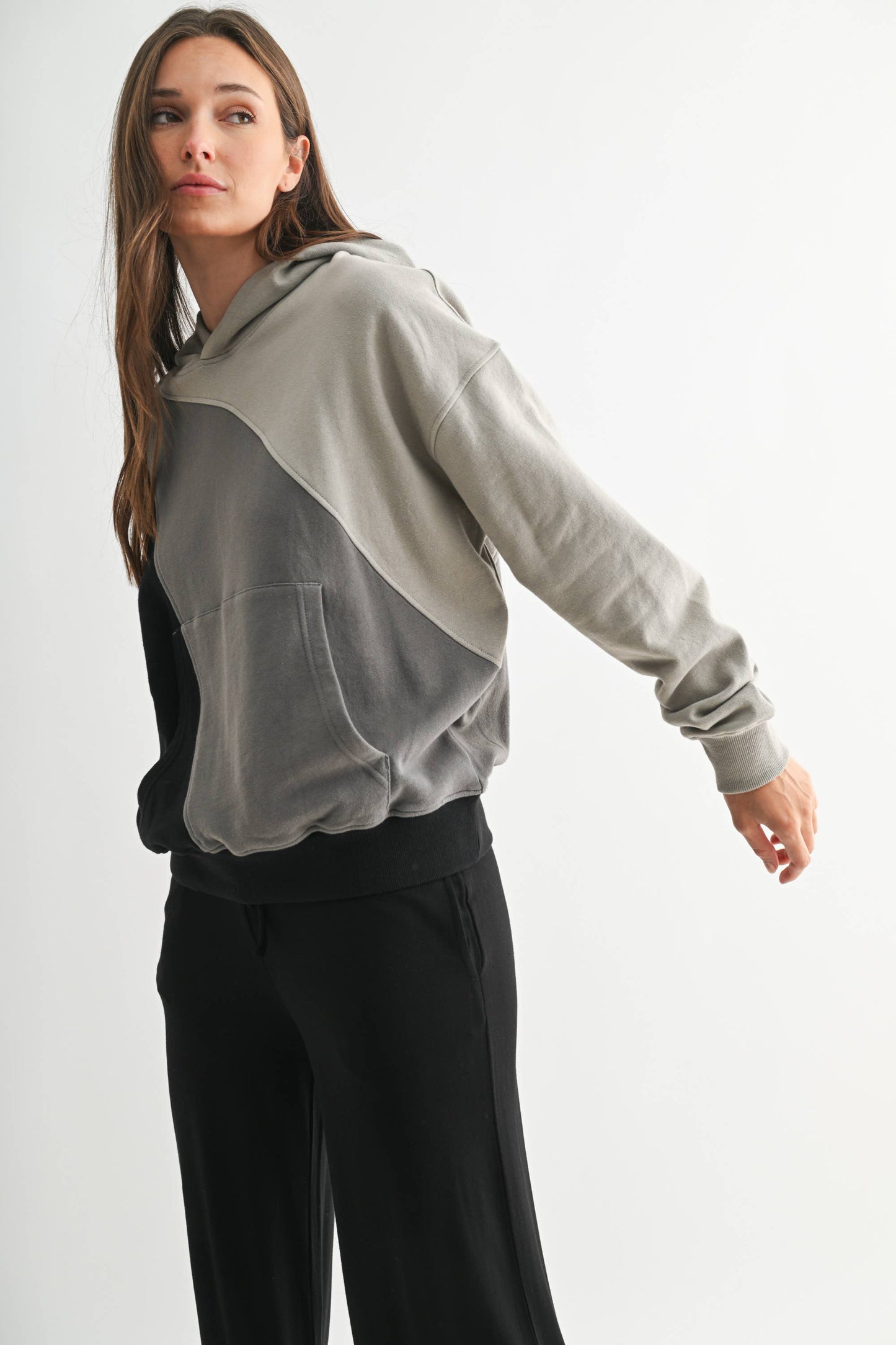 Cozy Color Fade Stripe Hoodie