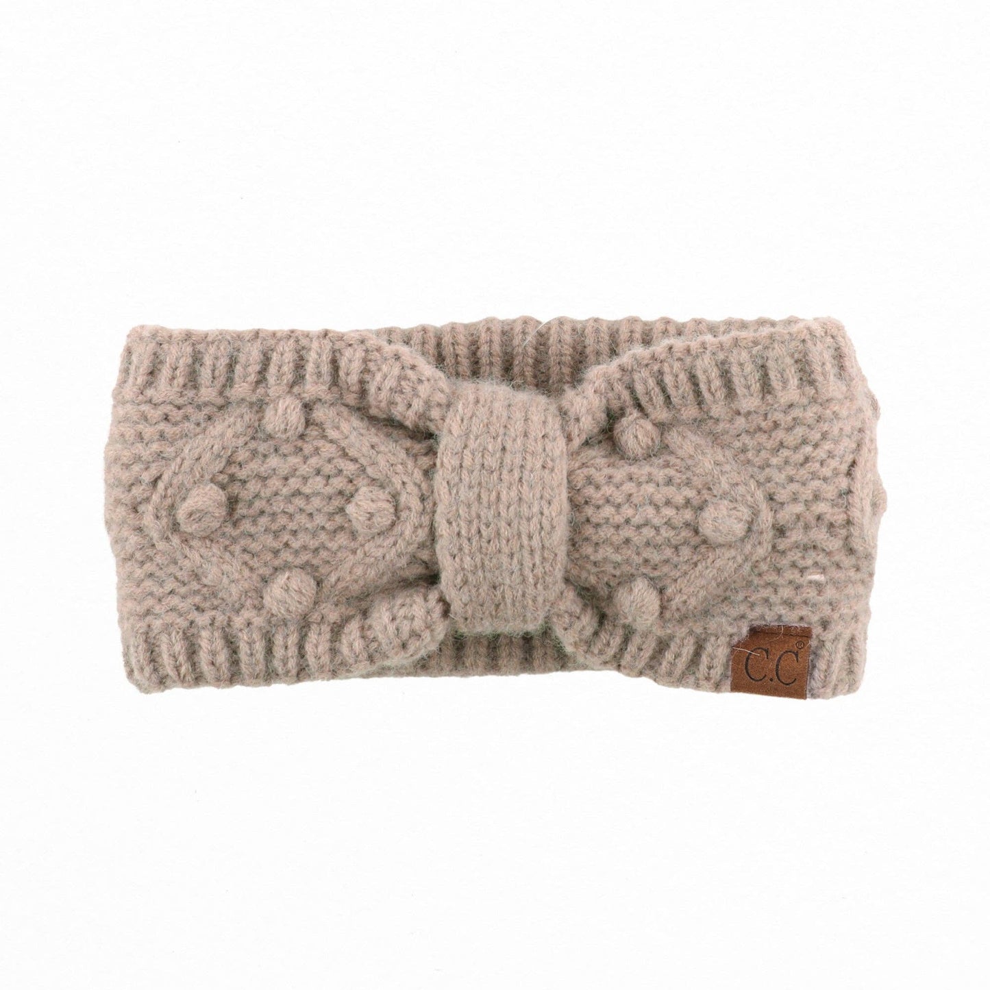 CC Crafted Pom Detail Head Wrap Taupe