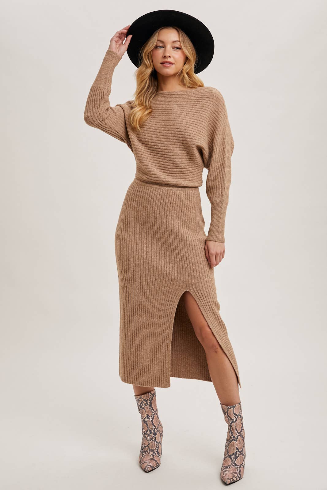 One Shoulder Slit Midi Dress