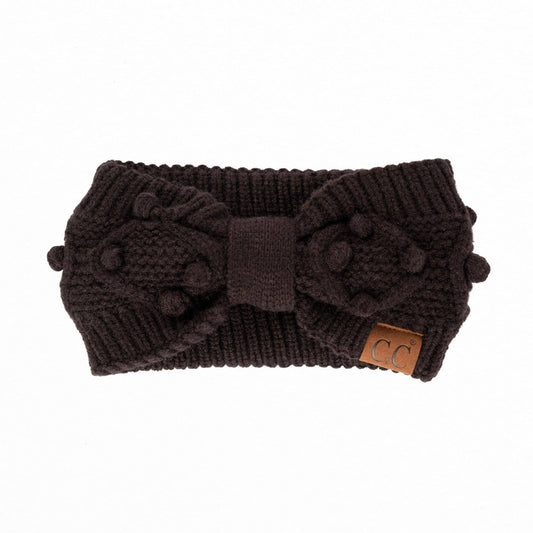 CC Crafted Pom Detail Head Wrap Black