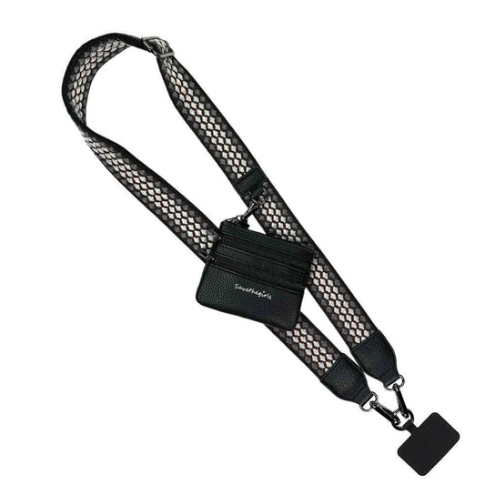 Clip & Go Strap w/Zippered Pouch Fun Dots: Black/Grey