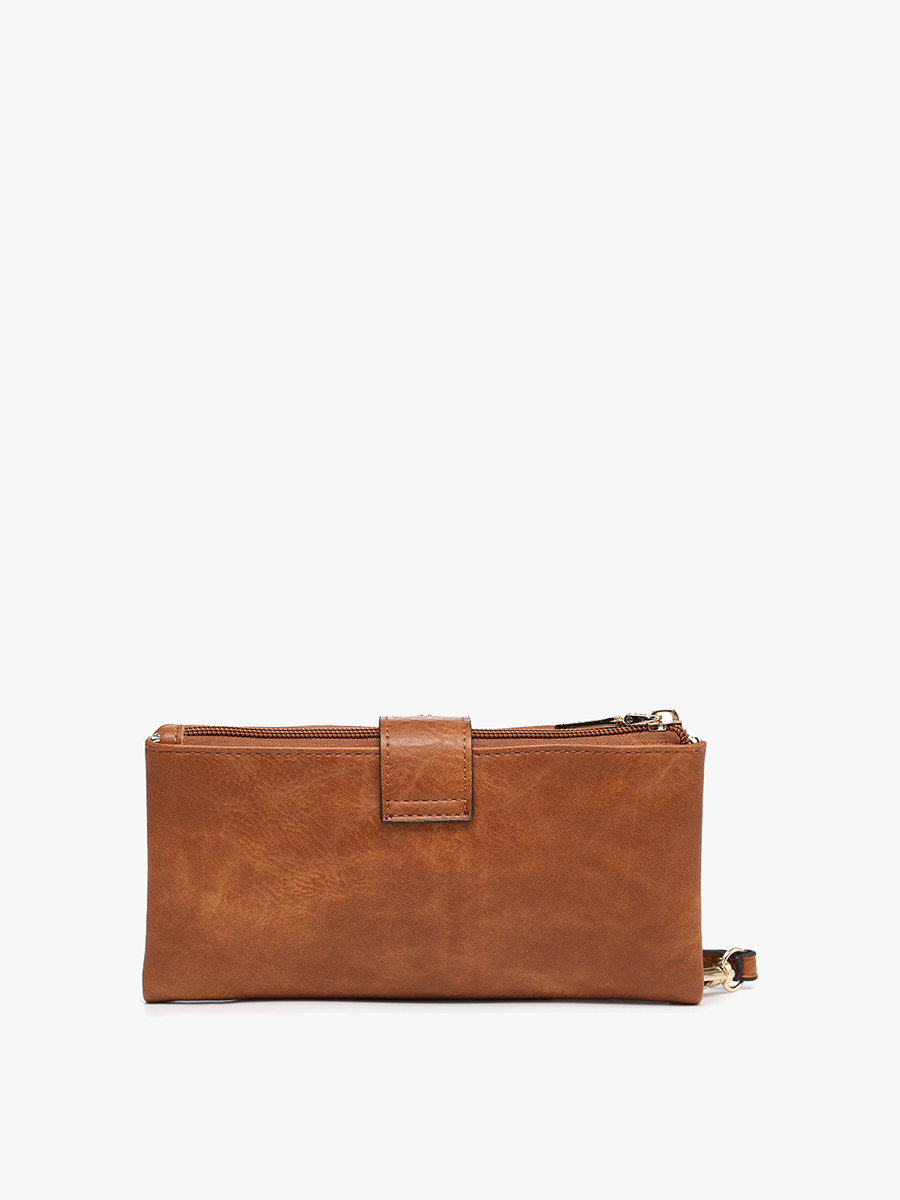 Cadence Buckle Wallet/Clutch w/ Zip: Khaki-FSB