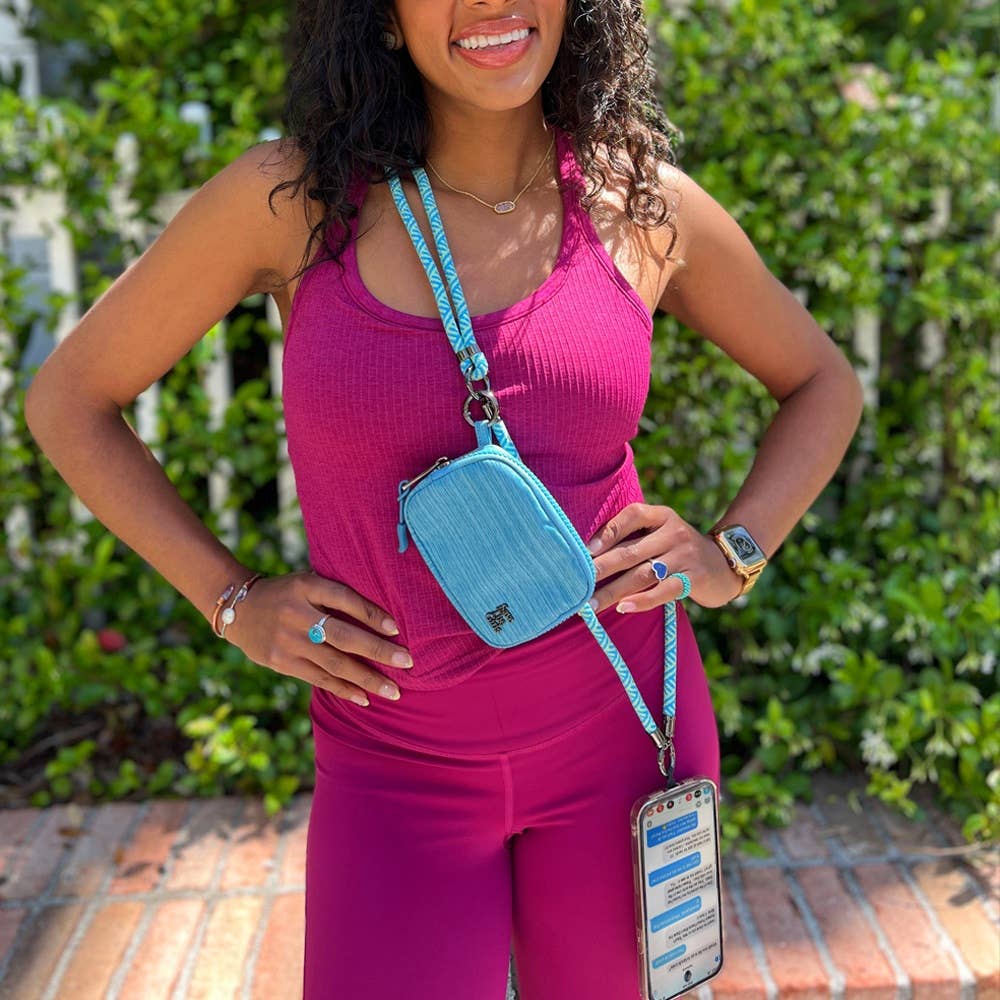 Active Crossbody w/RFID Pouch Single Rope: Aqua