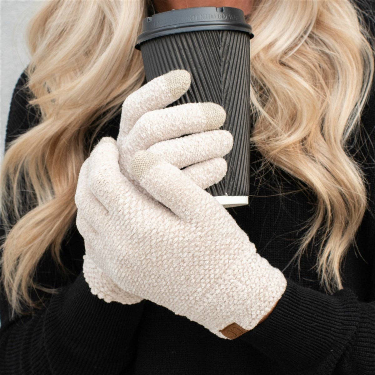 CC Chenille Touchscreen Glove: Black