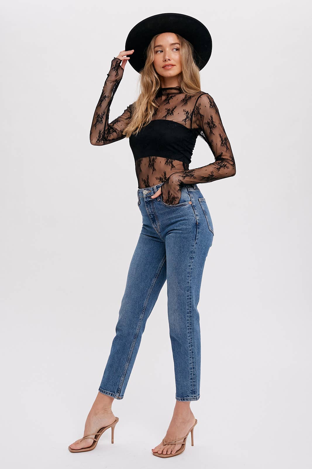 Floral Embroidered Lace Layering Top