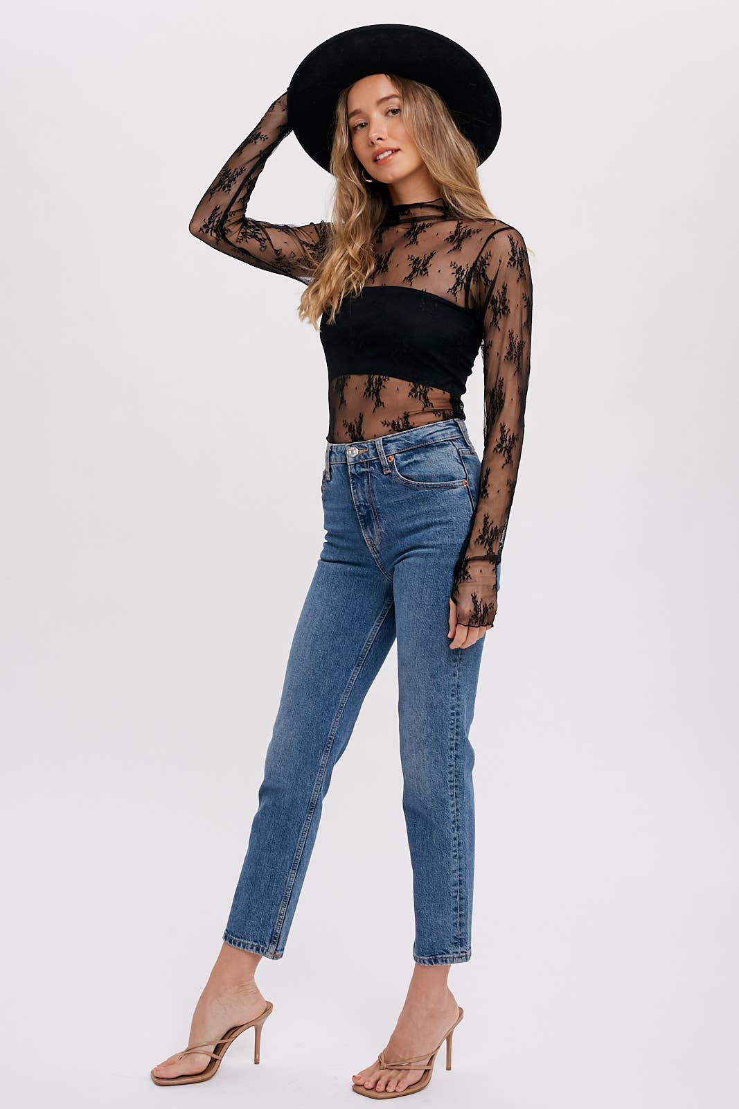 Floral Embroidered Lace Layering Top