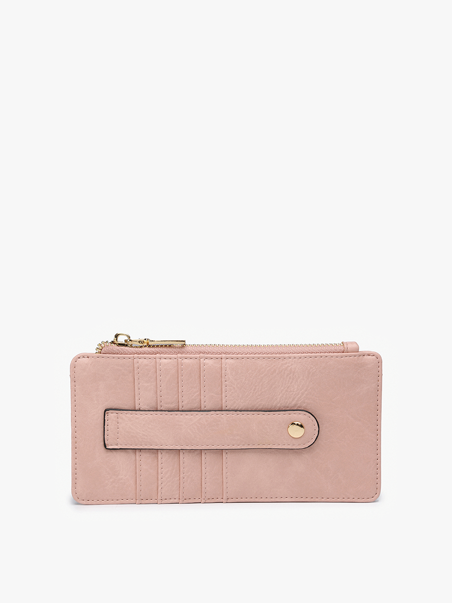 Saige Slim Card Holder Wallet: Rose Gold-FSB