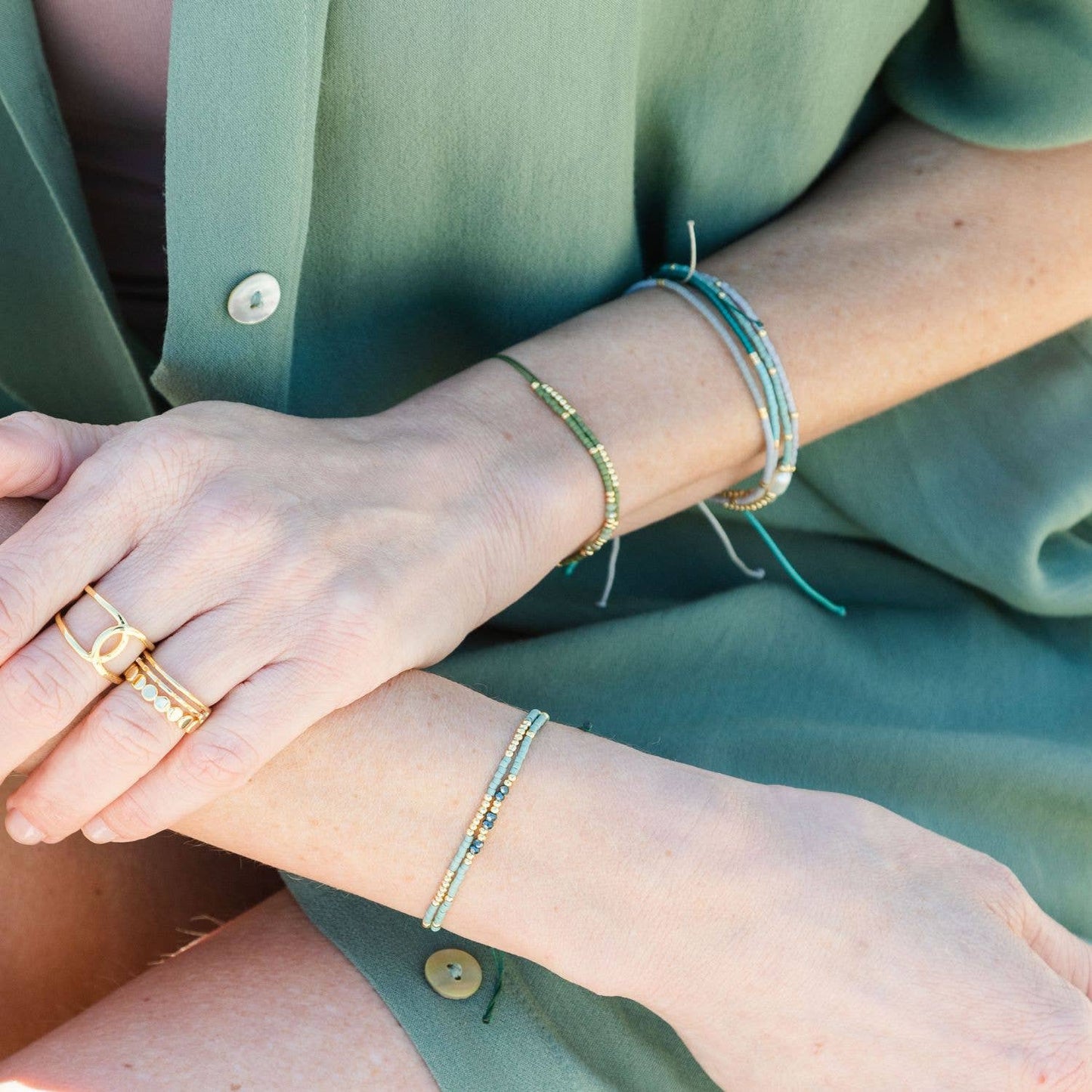 Pearl Accented Adjustable Bracelet