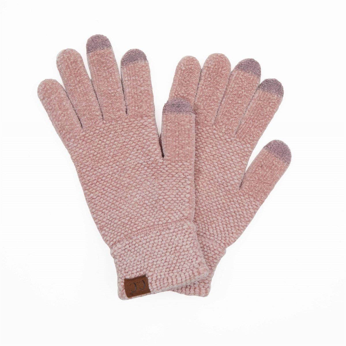 CC Chenille Touchscreen Glove :Light Melange Grey