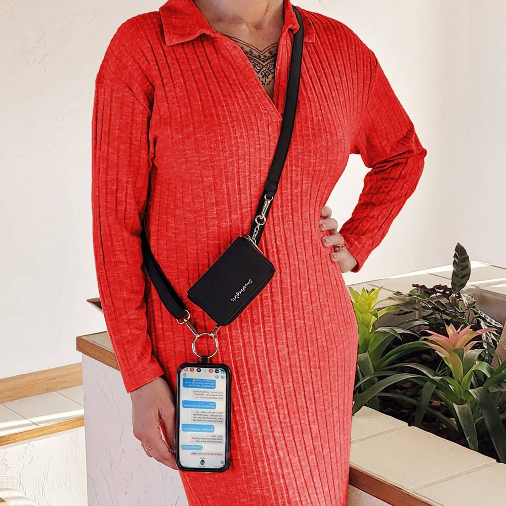 Clip & Go Strap with Pouch Brushed Vegan Leather Collection: Sage - Sage Pouch