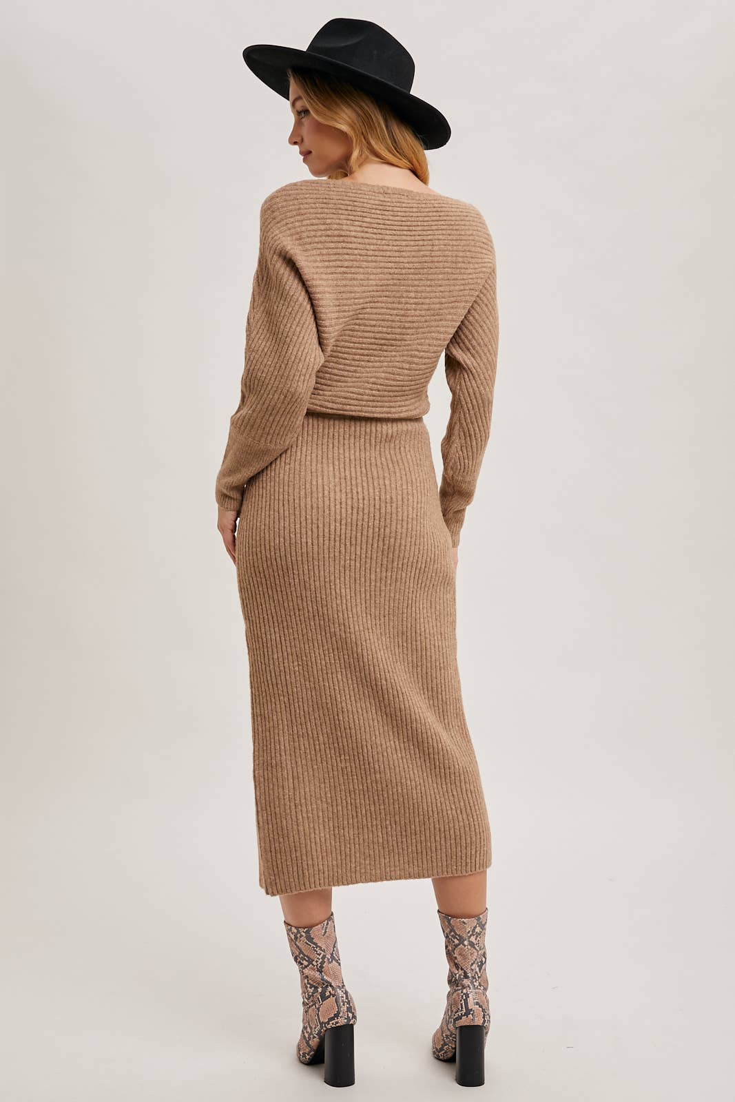 One Shoulder Slit Midi Dress