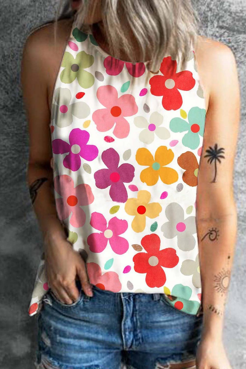 LDC Cute Floral Print Tank