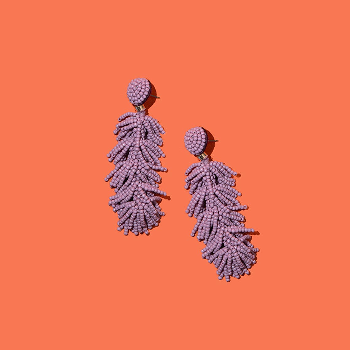 Custom Beaded Tiered Tassel Earrings | Tassel Earring: Carolina Blue