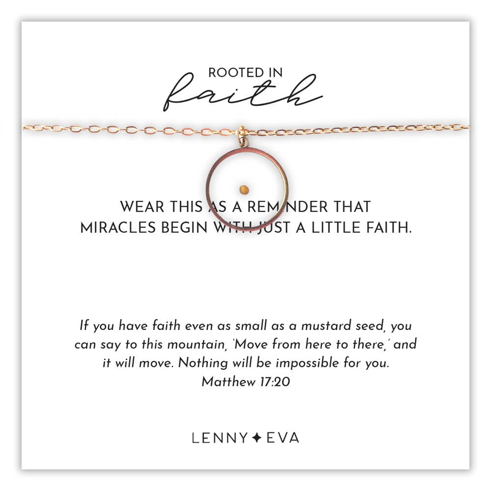 Faith Over Fear Mustard Seed Necklace-Circle