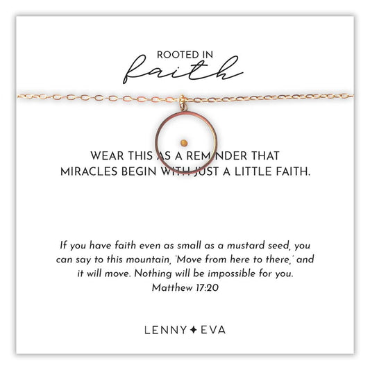 Faith Over Fear Mustard Seed Necklace-Circle