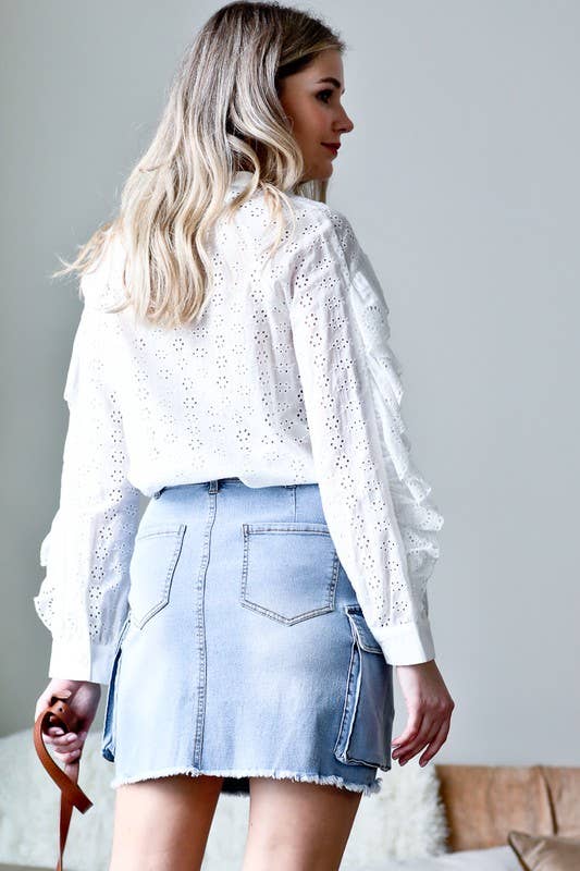 Denim Cargo Skirt