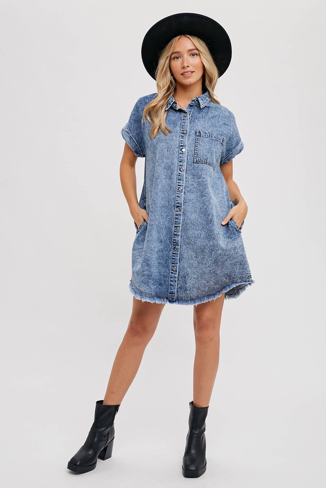 Frayed Denim Dress