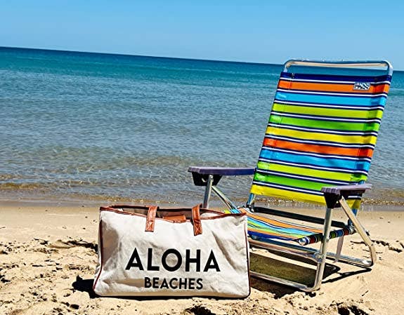 Large Cotton Tote Bag - Aloha Beaches