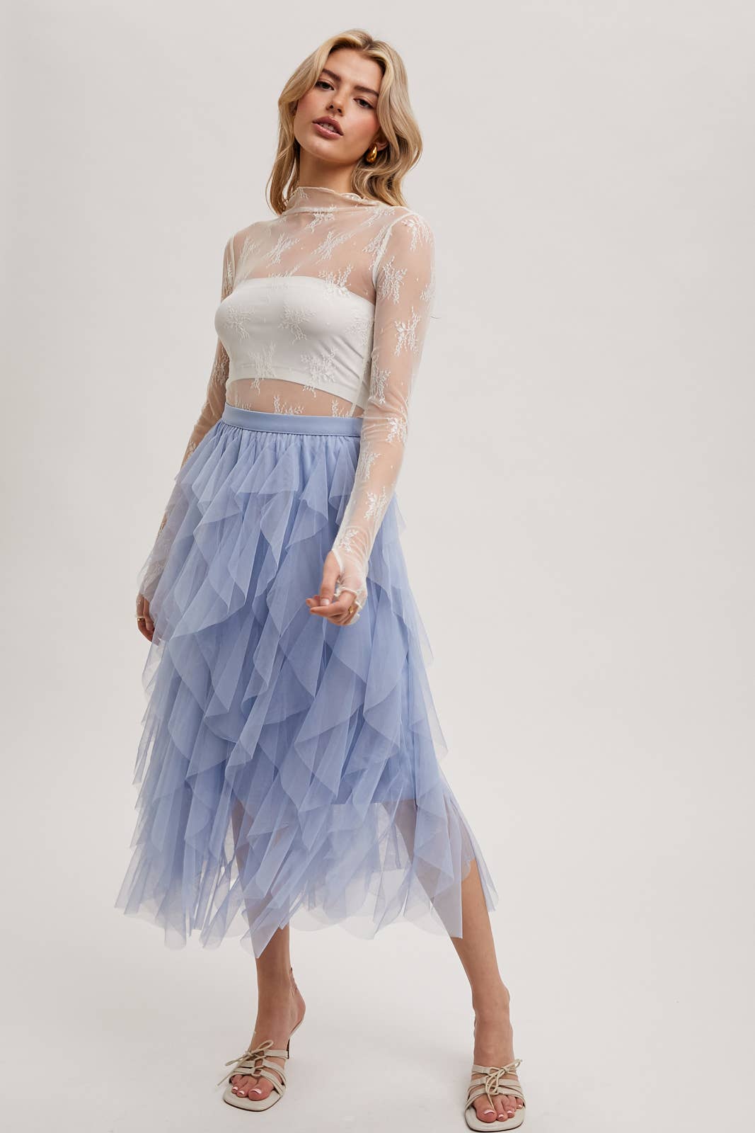 Floral Embroidered Lace Layering Top