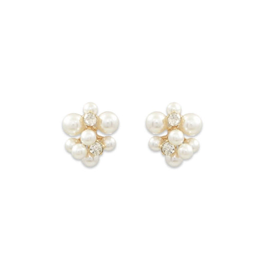 Pearl Cluster Stud Earring | Sorority Earrings