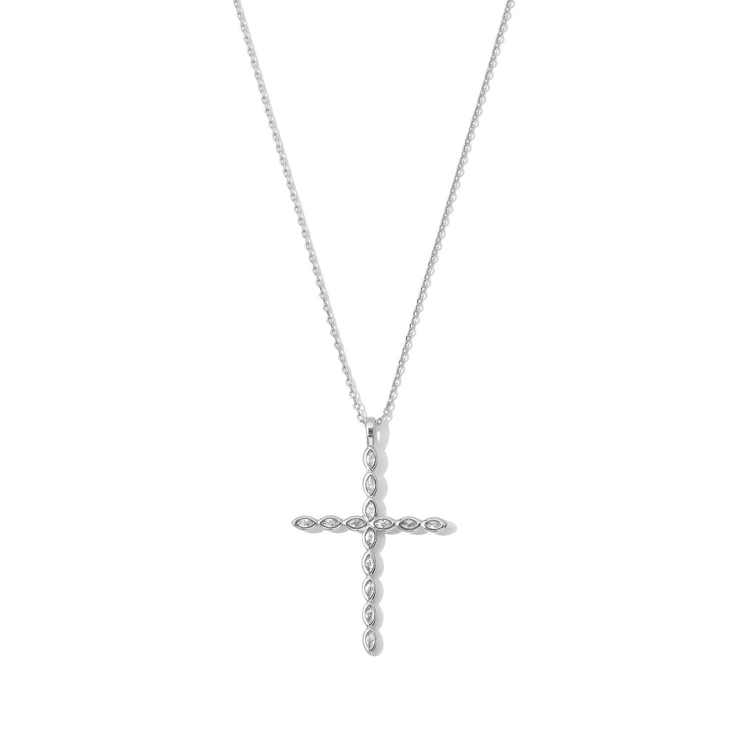 Large Cross Pendant Necklace: Gold