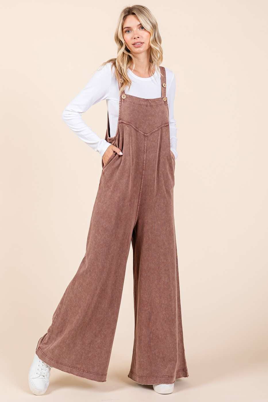 Mineral Washed Button Overalls
