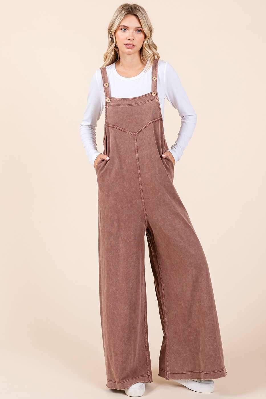 Mineral Washed Button Overalls