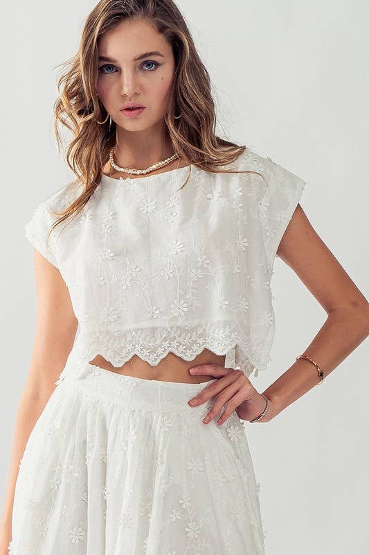 Daisy Flower Crop Blouse